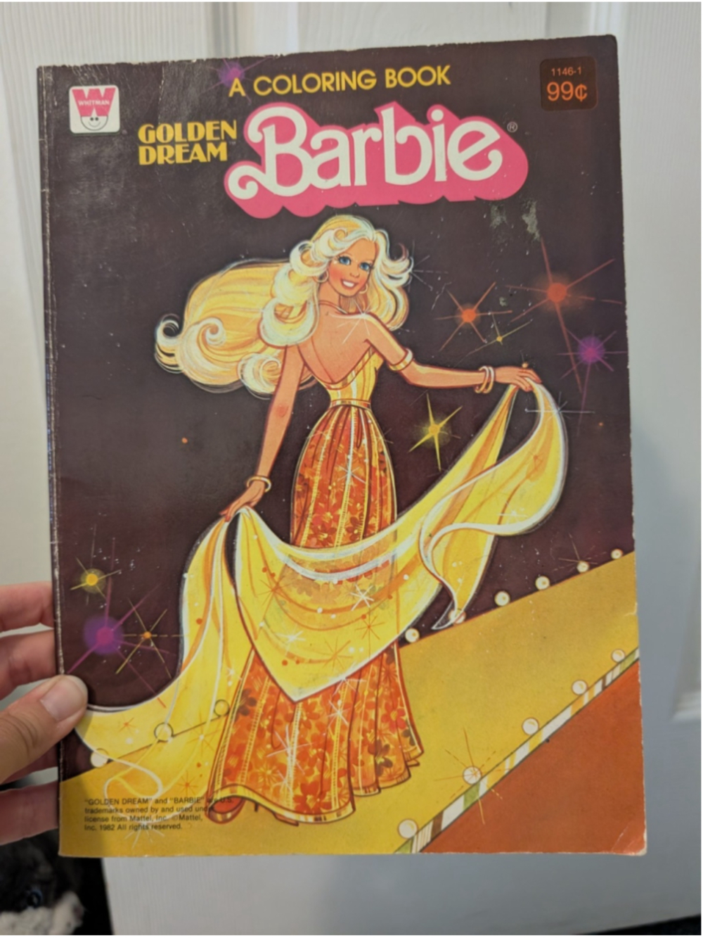 VTG Whitman Barbie Golden Dream Coloring Book 1982 RARE Good Cond Half Colored